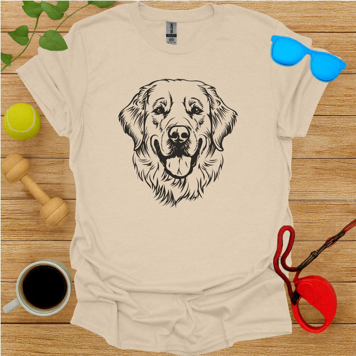 Golden Retriever Dog Face Graphic T-Shirt Design