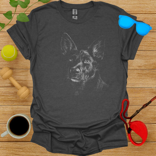 German Shepherd Dog Sketch Graphic T-Shirt