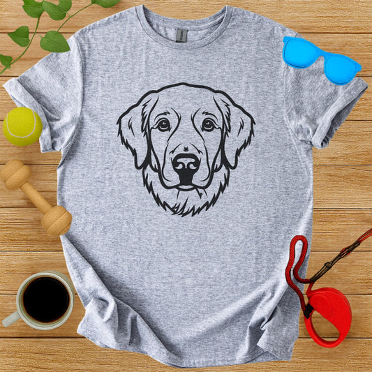 Golden Retriever Face Design Printed T-Shirt