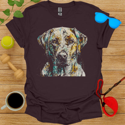 Artistic Dog Print Casual Graphic T-Shirt