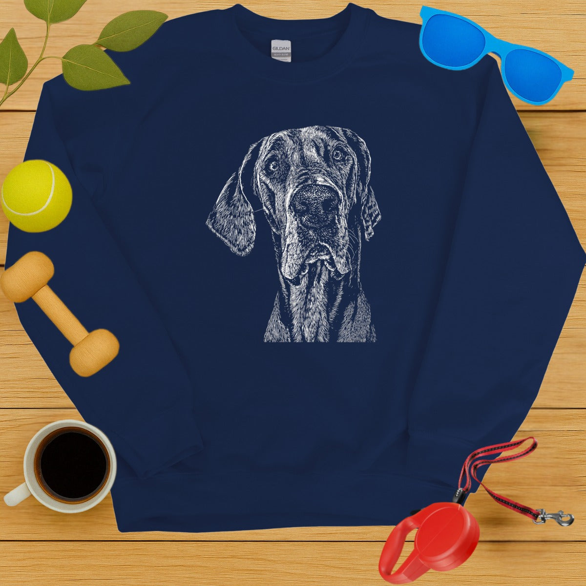 Cozy Sweatshirt with Detailed Dog Portrait Design