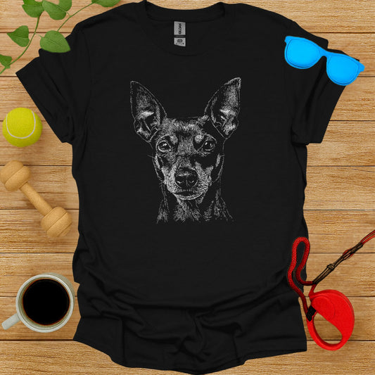 Dog Illustration Black T-Shirt Casual Outfit Product