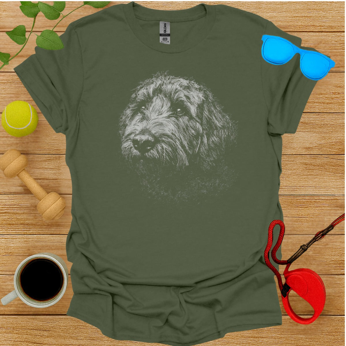 Graphic T-shirt with Realistic Dog Print Perfect Gift