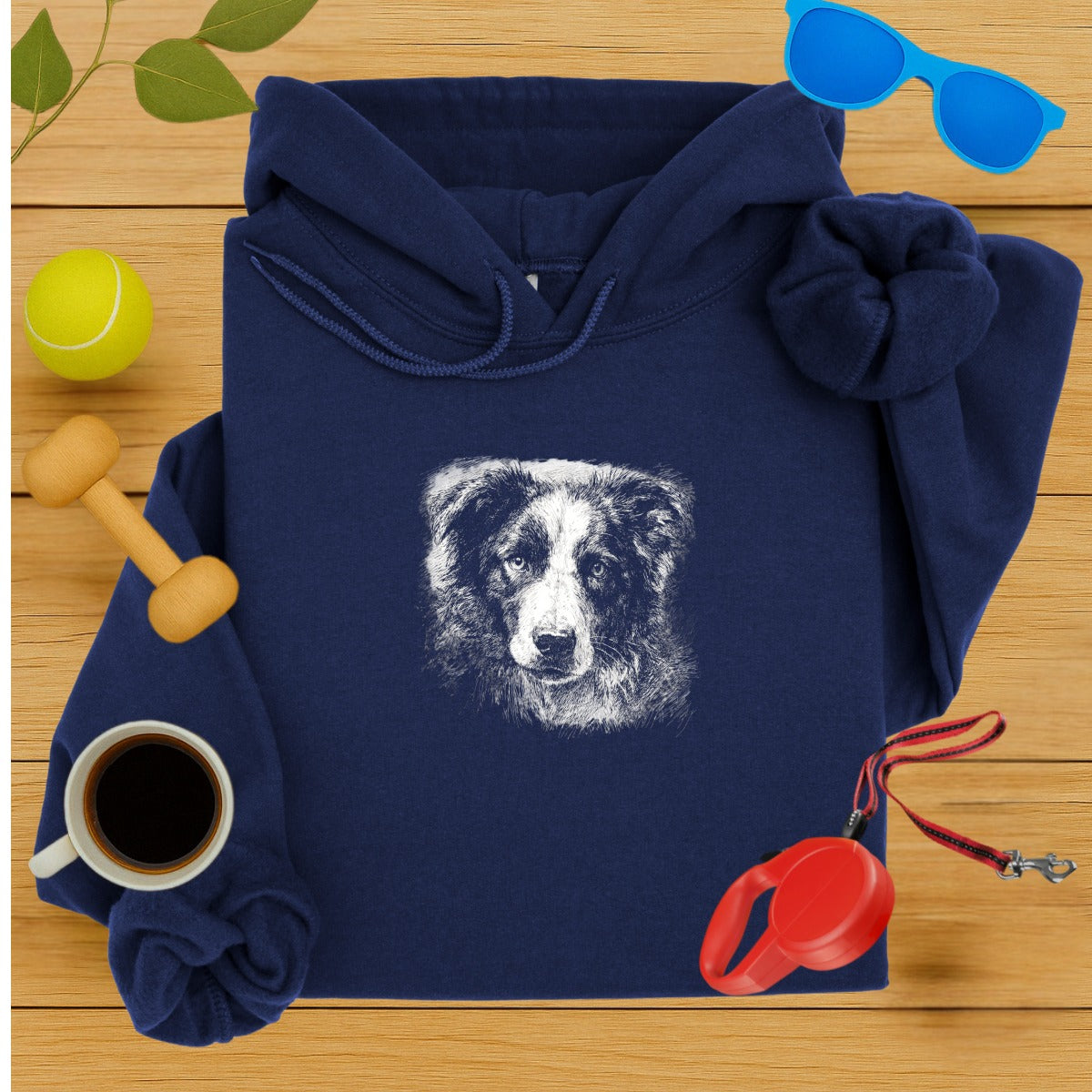 Border Collie Hoodie With True To Breed Design