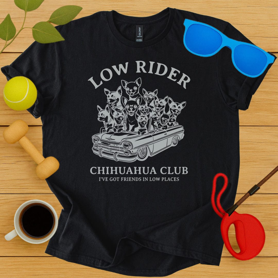 Printify T-Shirt Black / S Low Rider Chihuahua Club T-Shirt