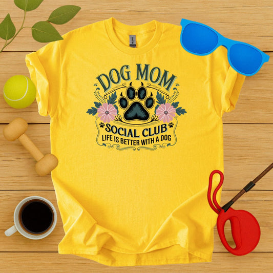 Printify T-Shirt Daisy / S Dog Mom Social Club T-Shirt