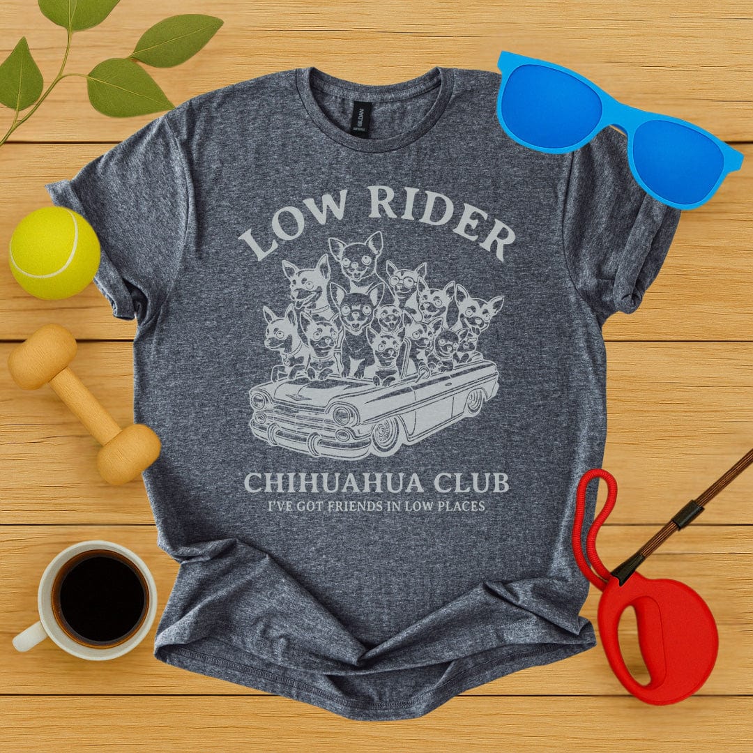 Printify T-Shirt Dark Heather / S Low Rider Chihuahua Club T-Shirt