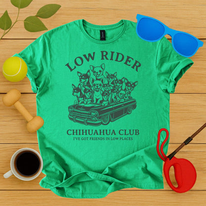 Printify T-Shirt Irish Green / S Low Rider Chihuahua Club T-Shirt