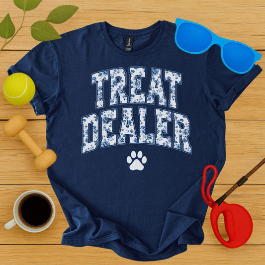 Printify T-Shirt Navy / S Floral Treat Dealer T-Shirt