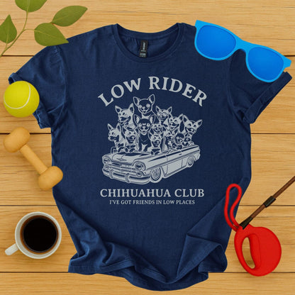Printify T-Shirt Navy / S Low Rider Chihuahua Club T-Shirt