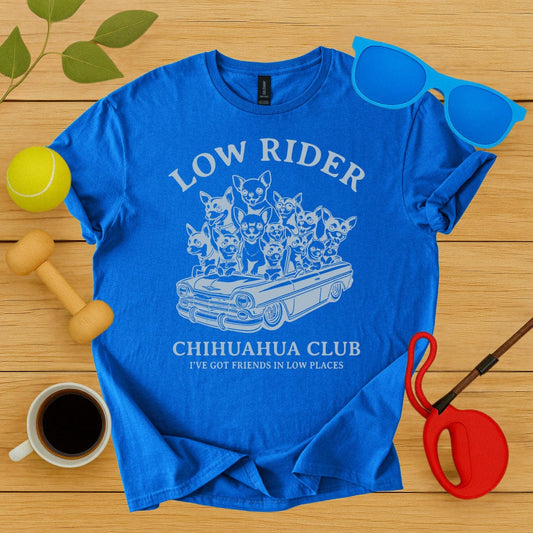 Printify T-Shirt Royal / S Low Rider Chihuahua Club T-Shirt